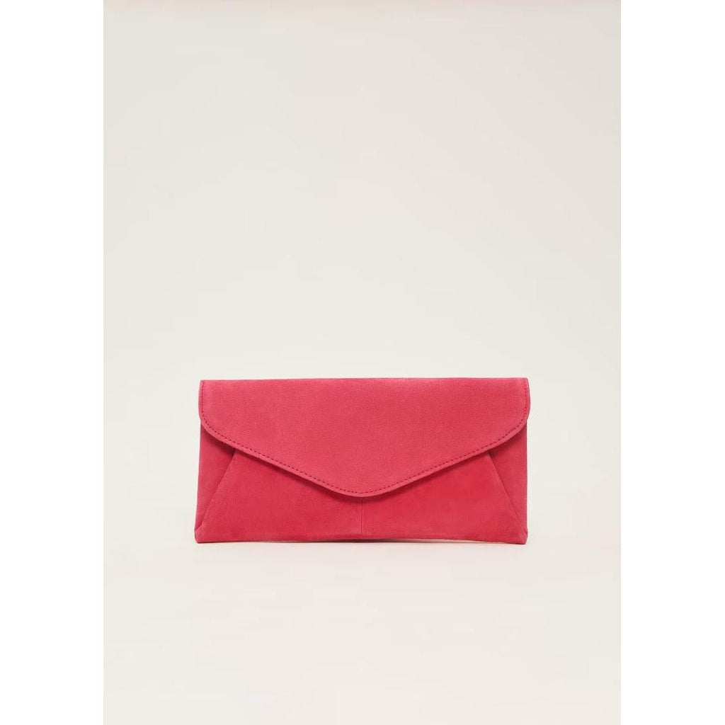 Phase Eight Wendie Suede Clutch Bag - Raspberry - Beales department store