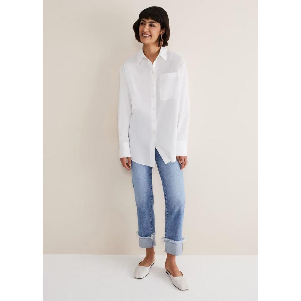 Phase Eight White Cotton Boyfriend Shirt - Beales department store