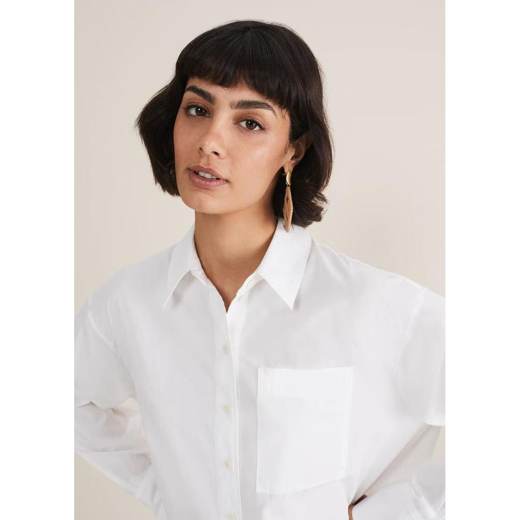 Phase Eight White Cotton Boyfriend Shirt - Beales department store