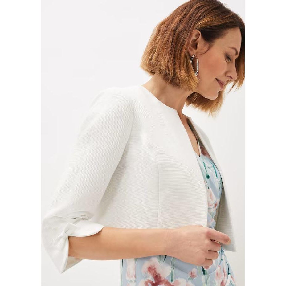 Phase Eight Zoelle Bow Detail Jacket - Ivory - Beales department store