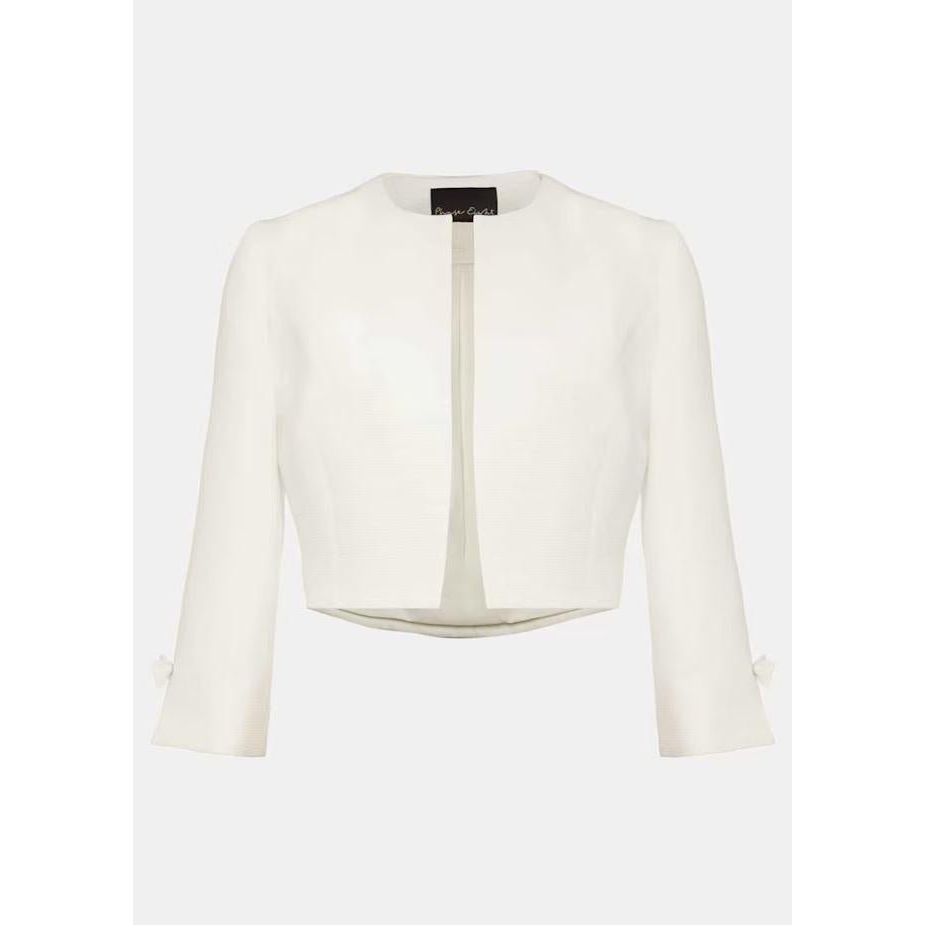 Phase Eight Zoelle Bow Detail Jacket - Ivory - Beales department store