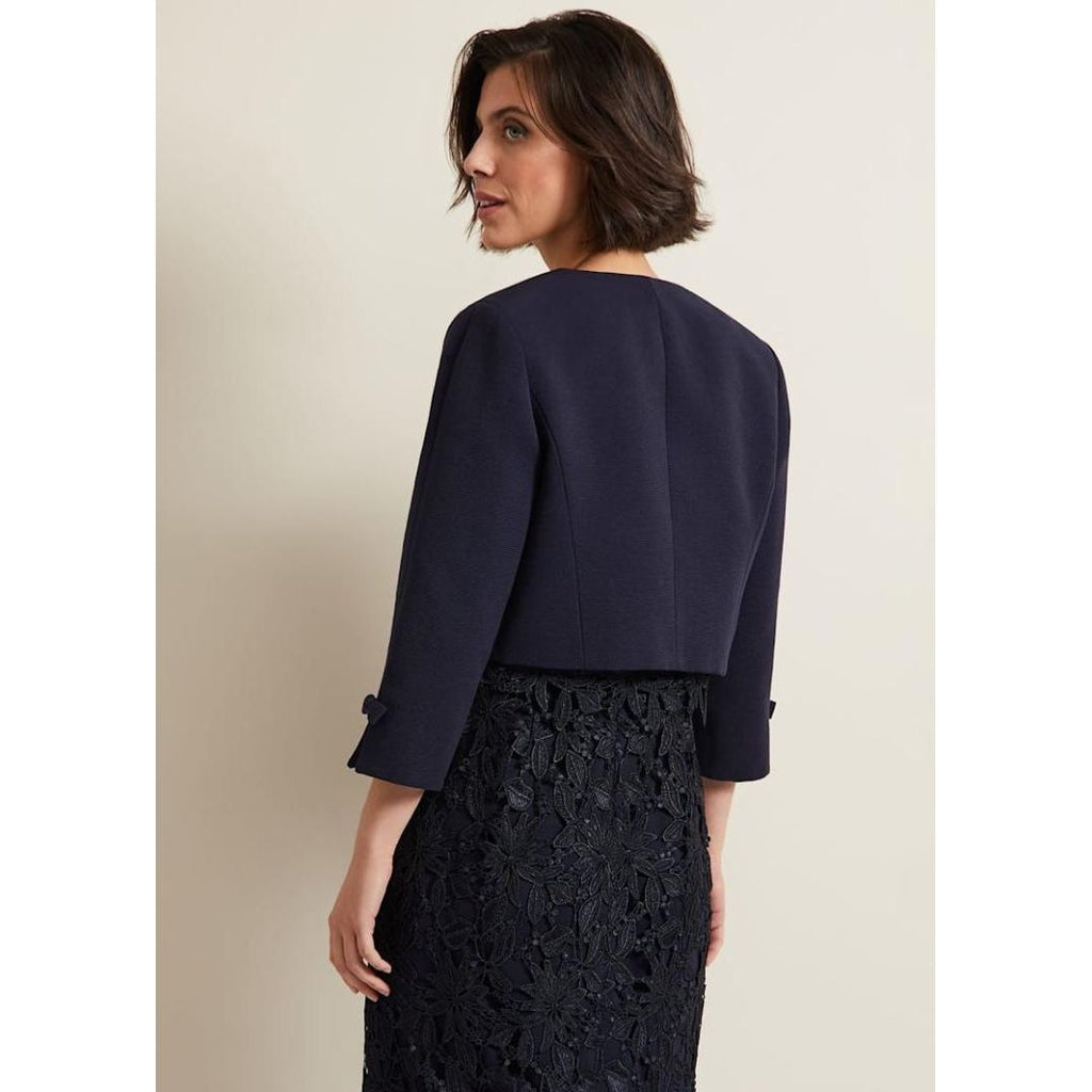 Phase Eight Zoelle Bow Jacket - Navy - Beales department store