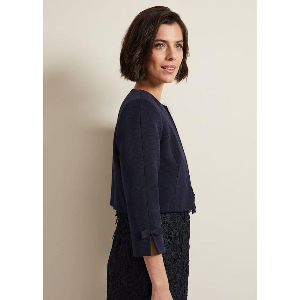 Phase Eight Zoelle Bow Jacket - Navy - Beales department store