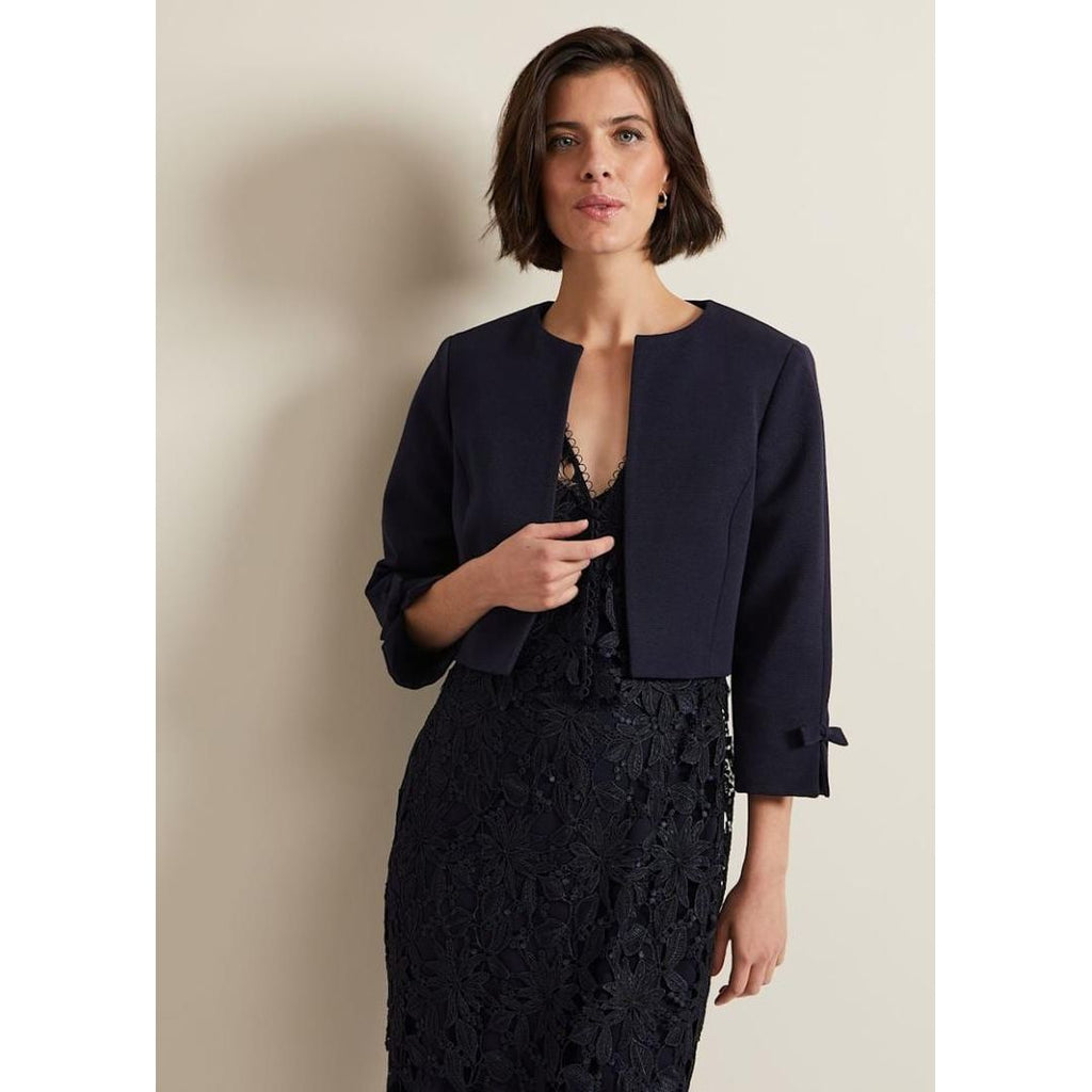 Phase Eight Zoelle Bow Jacket - Navy - Beales department store