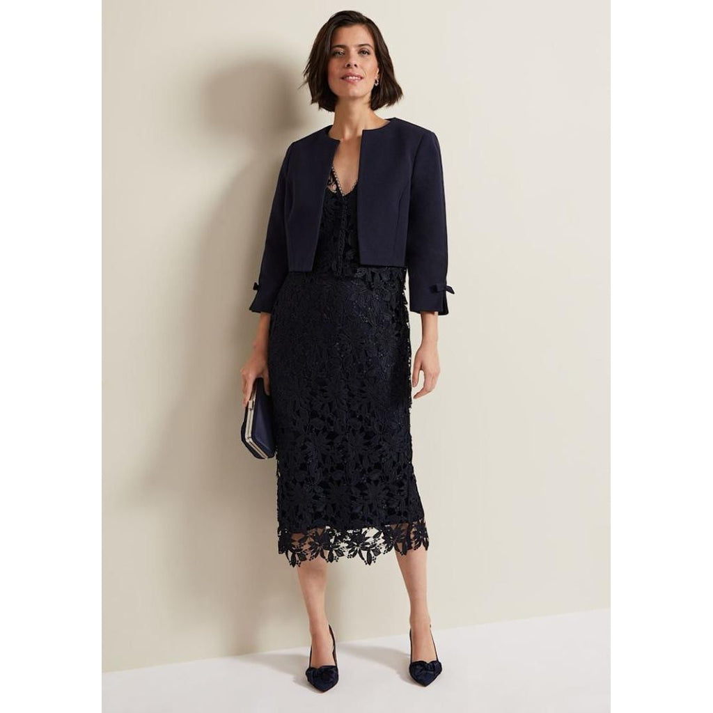 Phase Eight Zoelle Bow Jacket - Navy - Beales department store