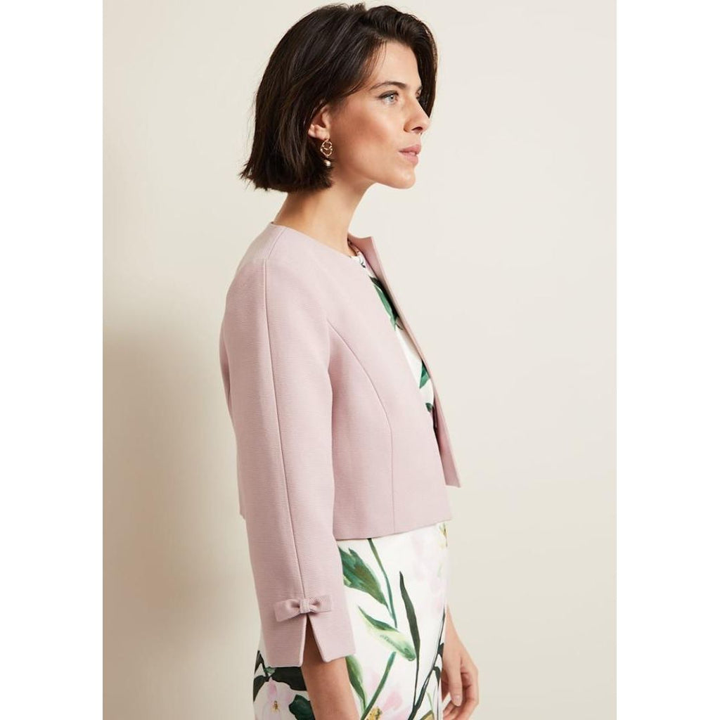 Phase Eight Zoelle Bow Jacket - Pale Pink - Beales department store