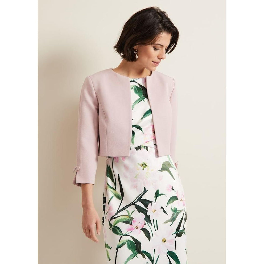 Phase Eight Zoelle Bow Jacket - Pale Pink - Beales department store