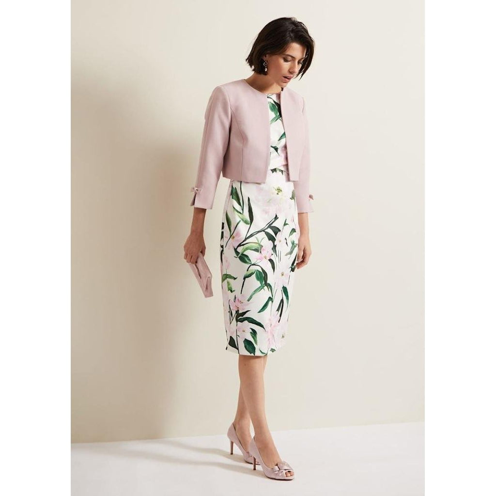 Phase Eight Zoelle Bow Jacket - Pale Pink - Beales department store