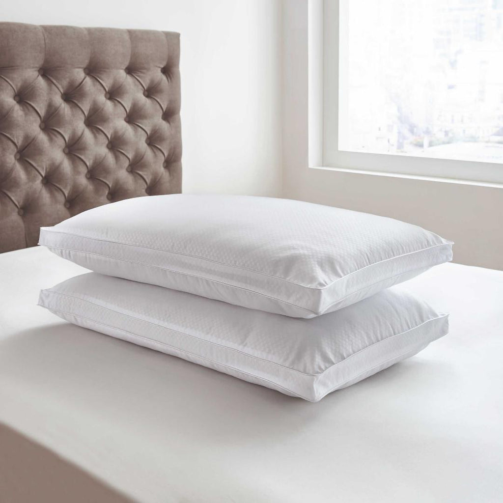 Platinum Microcheck Pillow Pair - Beales department store