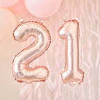 21st Rose Gold Foil Balloons- 5 Inner Pack