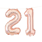 21st Rose Gold Foil Balloons- 5 Inner Pack