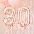30th Rose Gold Foil Balloons- 5 Inner Pack