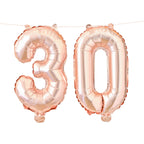30th Rose Gold Foil Balloons- 5 Inner Pack
