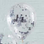 Silver Confetti Balloons- 5 Inner Pack