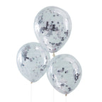 Silver Confetti Balloons- 5 Inner Pack