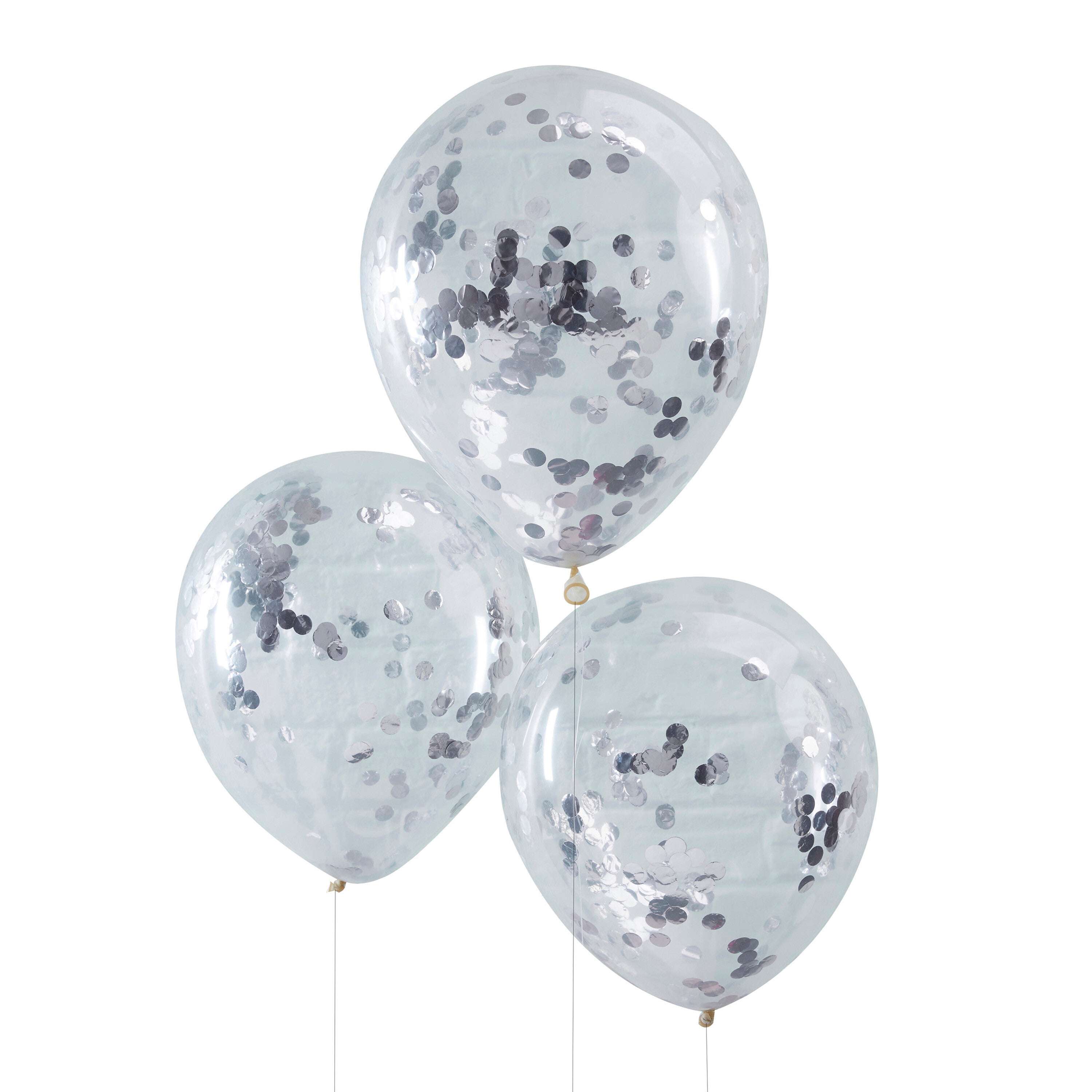 Silver Confetti Balloons- 5 Inner Pack