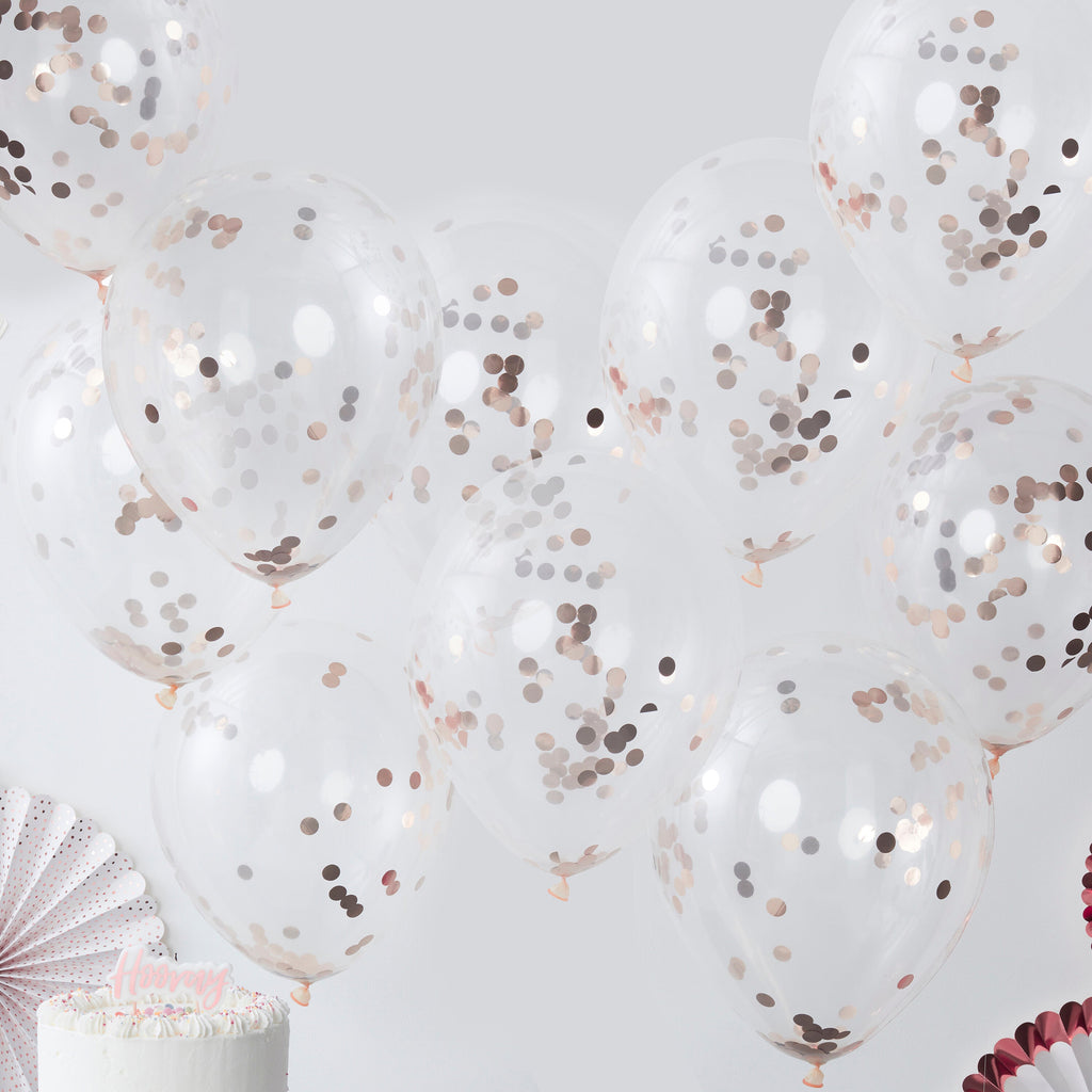 Rose Gold Confetti Balloons