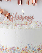 Pick & Mix Rose Gold 'Hooray' Candle - 9.5cm