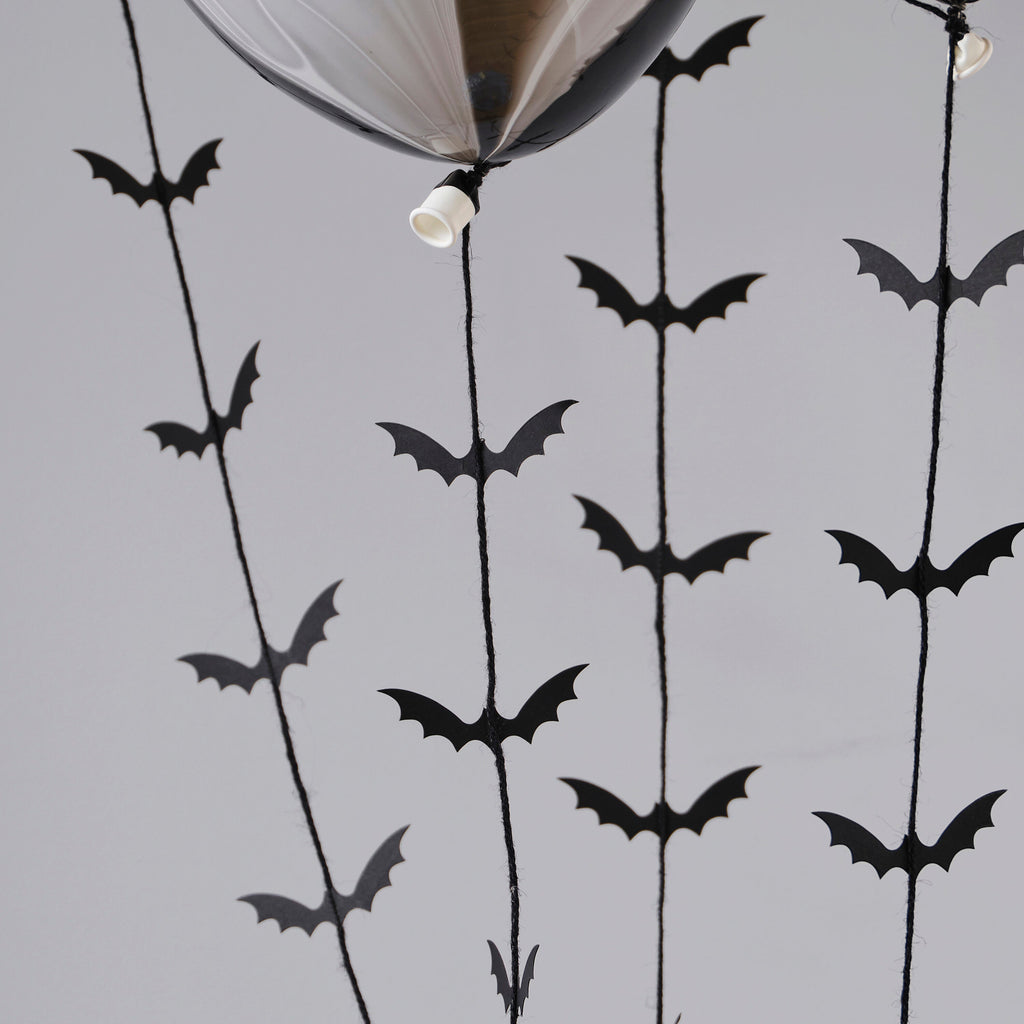 Black Bat Halloween Balloon Tails