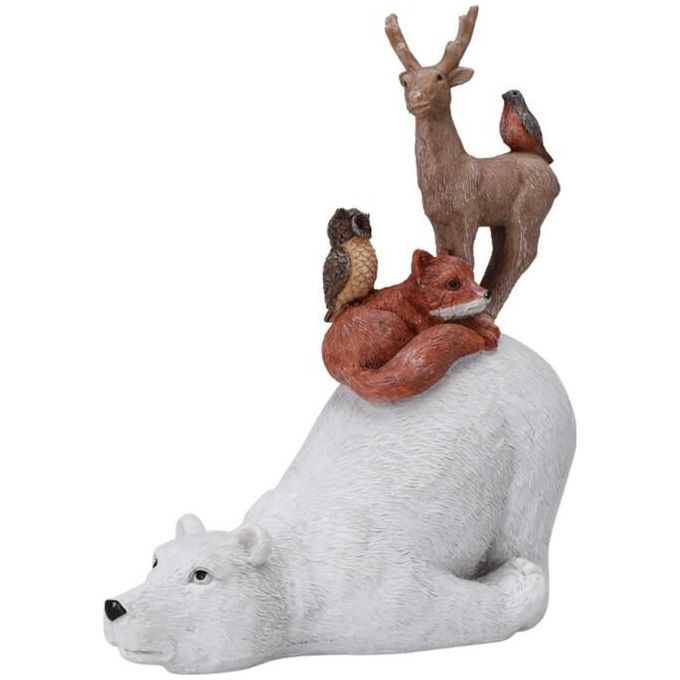 Polar Bear And Animal Friends 21cm Lying - Beales department store