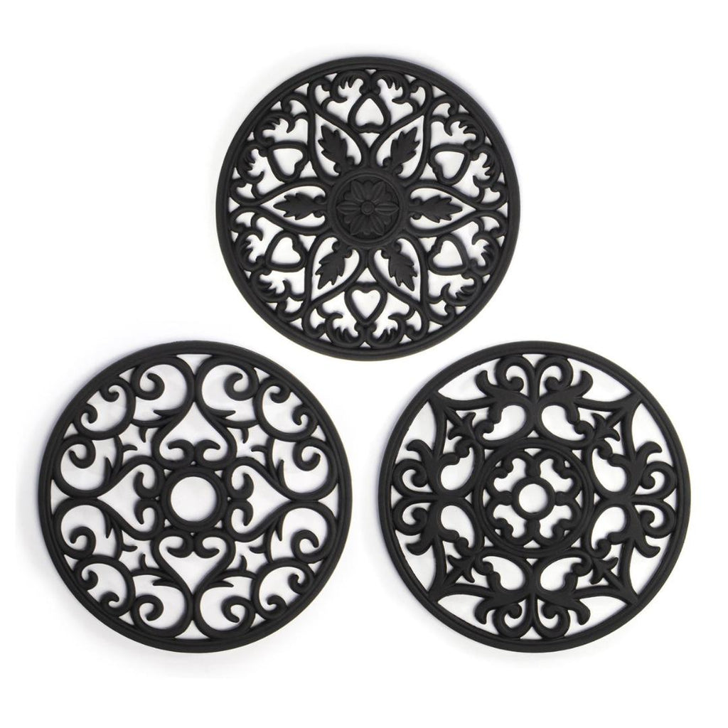 Pukkr Silicone Trivets - Set of 3 Black - Beales department store