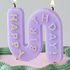 Wavy Pastel Happy Birthday Candle
