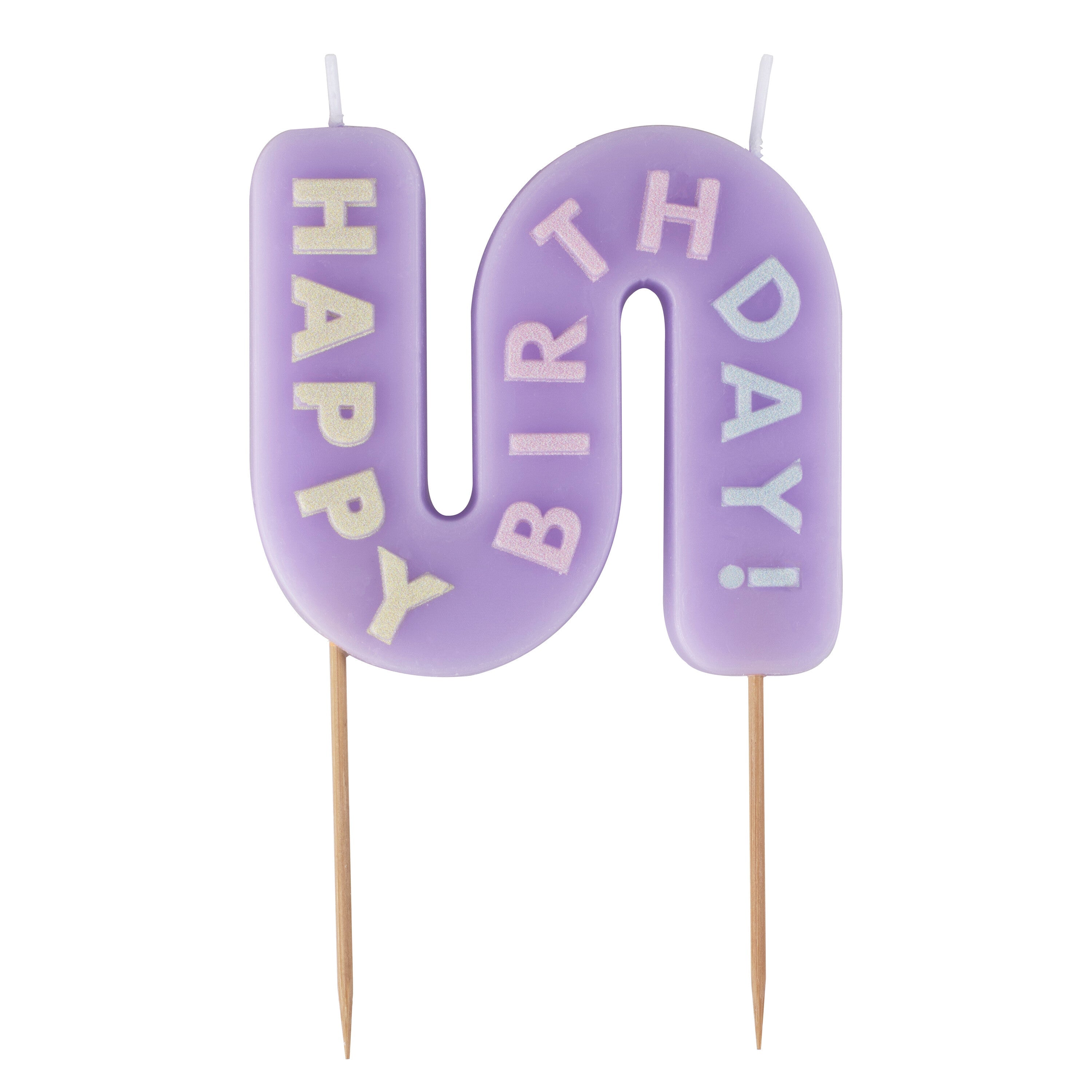 Wavy Pastel Happy Birthday Candle- 5 Inner Pack
