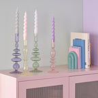 Green Glass Bubble Dinner Candle Holder- 5 Inner Pack