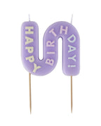 Pastel Wave 'Happy Birthday' Candle - 12cm x 7cm