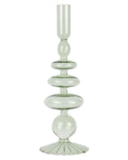 Pastel Wave Green Glass Bubble Candle Holder