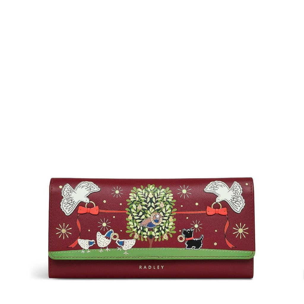 Radley 12 Days Of Christmas Large Flapover Matinee Purse - Cranberry - Beales department store