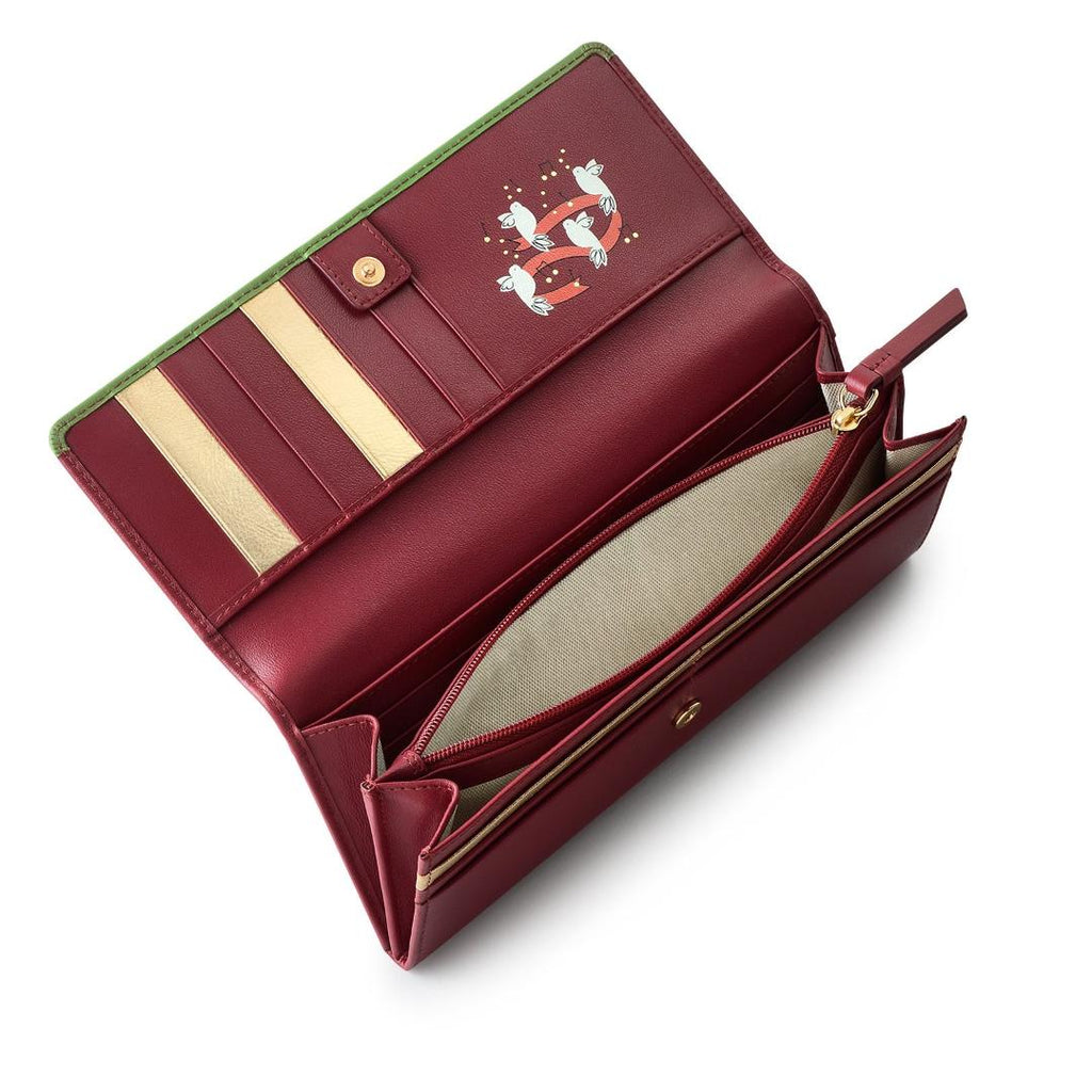 Radley 12 Days Of Christmas Large Flapover Matinee Purse - Cranberry - Beales department store