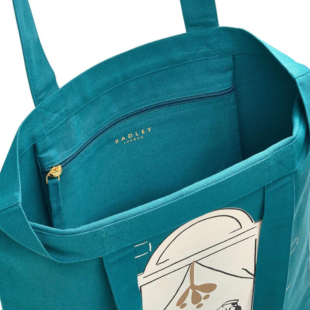 Radley Christmas Dogs 2 Pack Medium Tote Bags - Verdigris Green - Beales department store