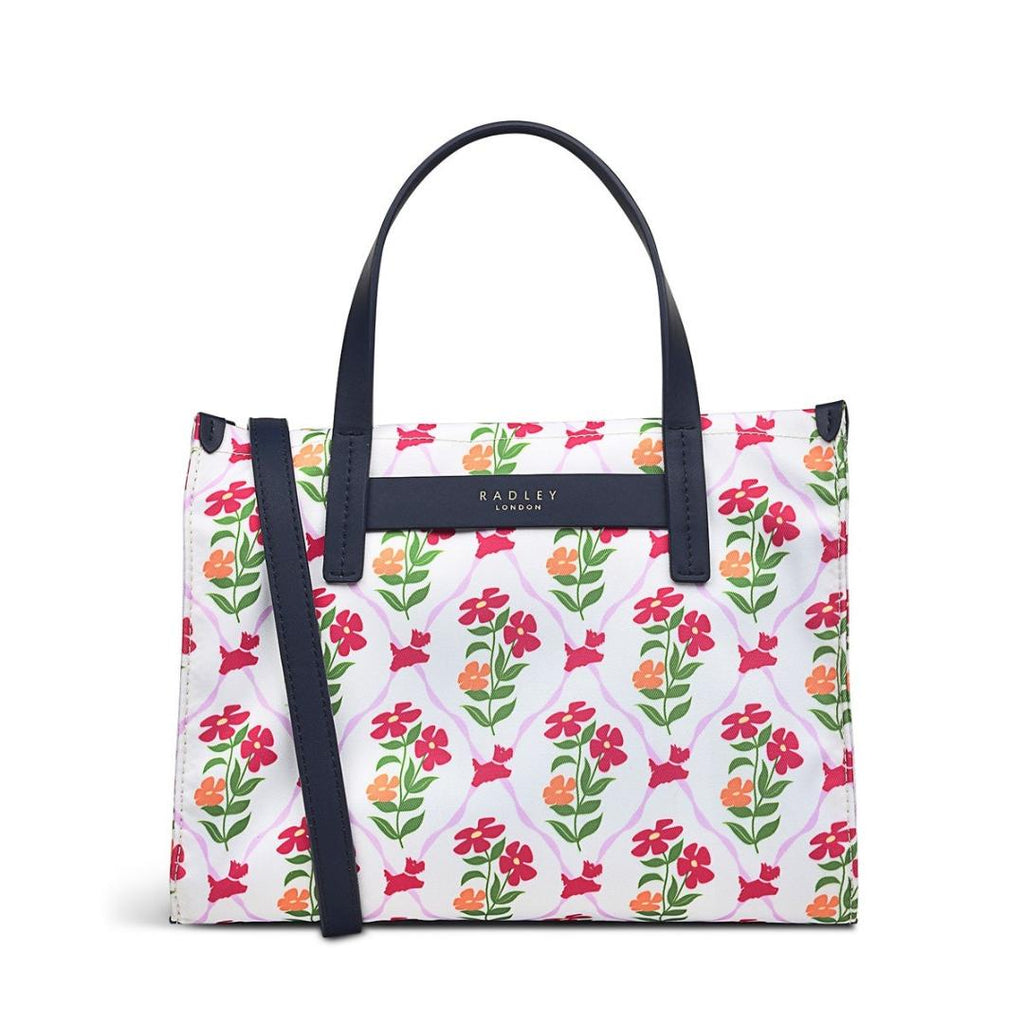 Radley Finsbury Park Carousel Floral Medium Ziptop Grab Bag - Chalk - Beales department store