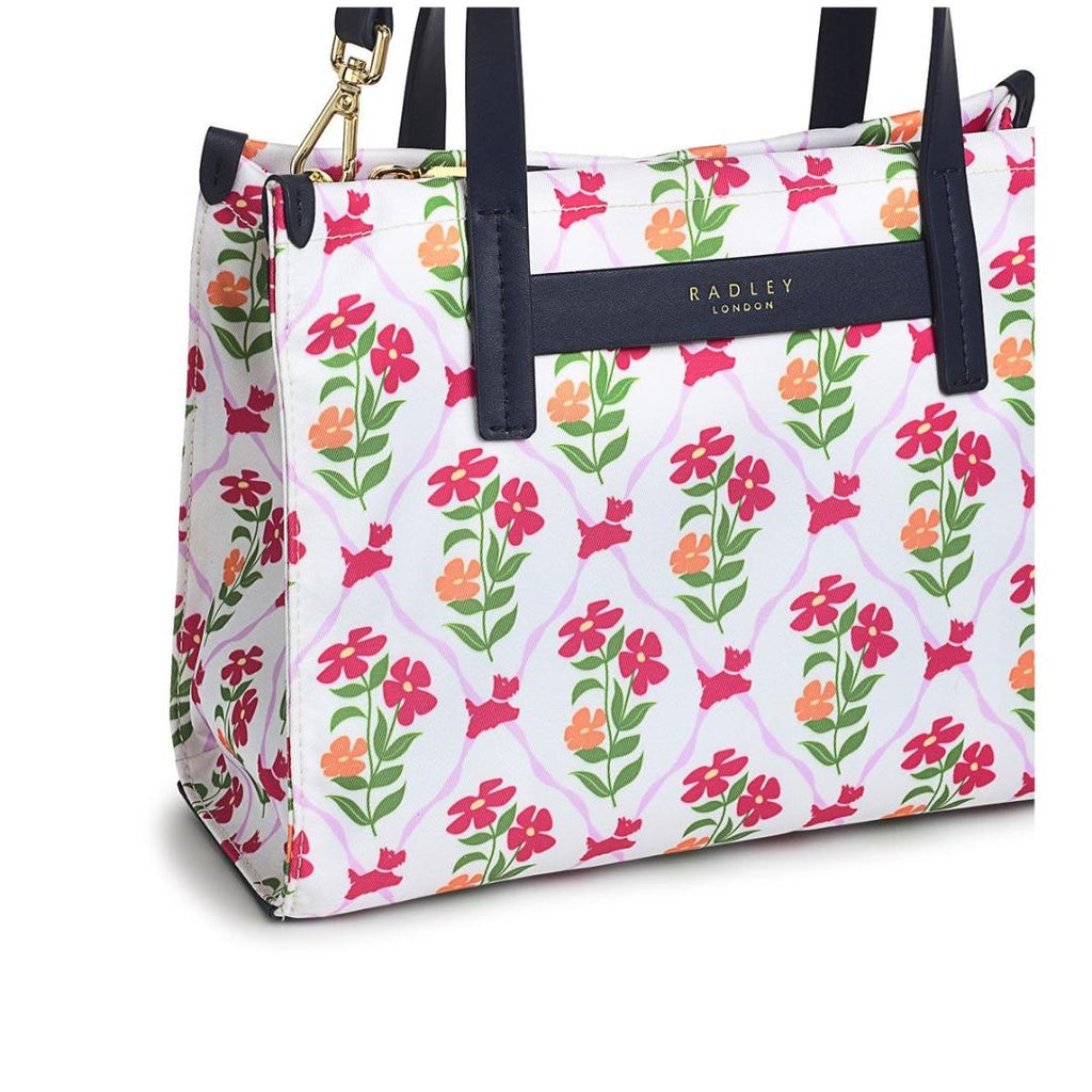 Radley Finsbury Park Carousel Floral Medium Ziptop Grab Bag - Chalk - Beales department store