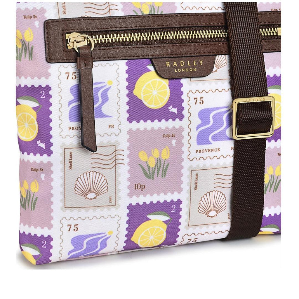 Radley Finsbury Park Holiday Stamps Small Ziptop Crossbody Bag - Light Natural - Beales department store