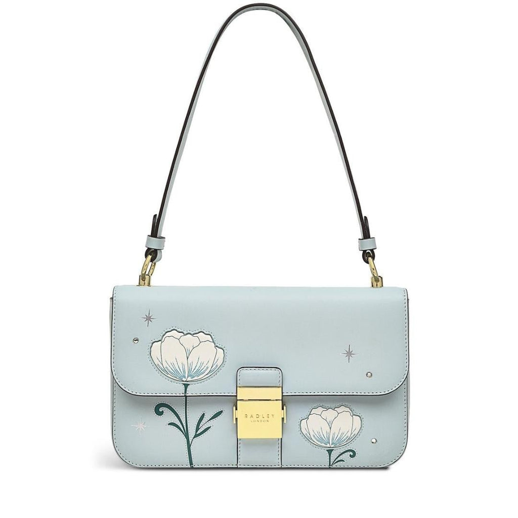 Radley Hanley Close Spring Rose Medium Flapover Shoulder Bag - Seafoam - Beales department store