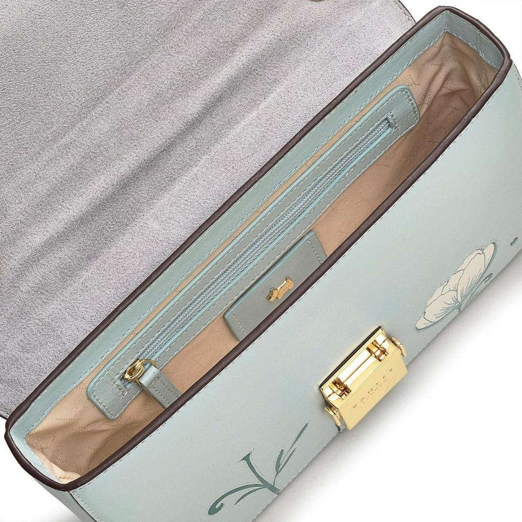 Radley Hanley Close Spring Rose Medium Flapover Shoulder Bag - Seafoam - Beales department store