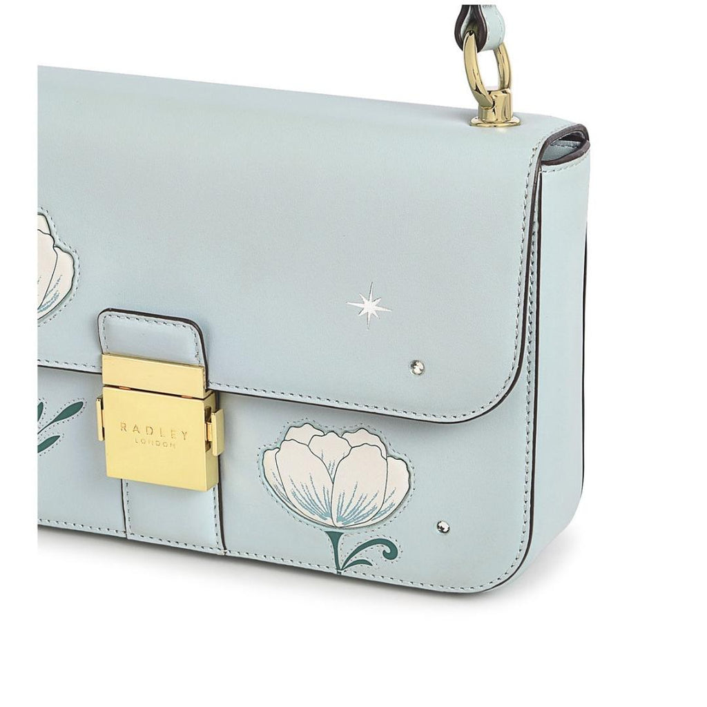 Radley Hanley Close Spring Rose Medium Flapover Shoulder Bag - Seafoam - Beales department store