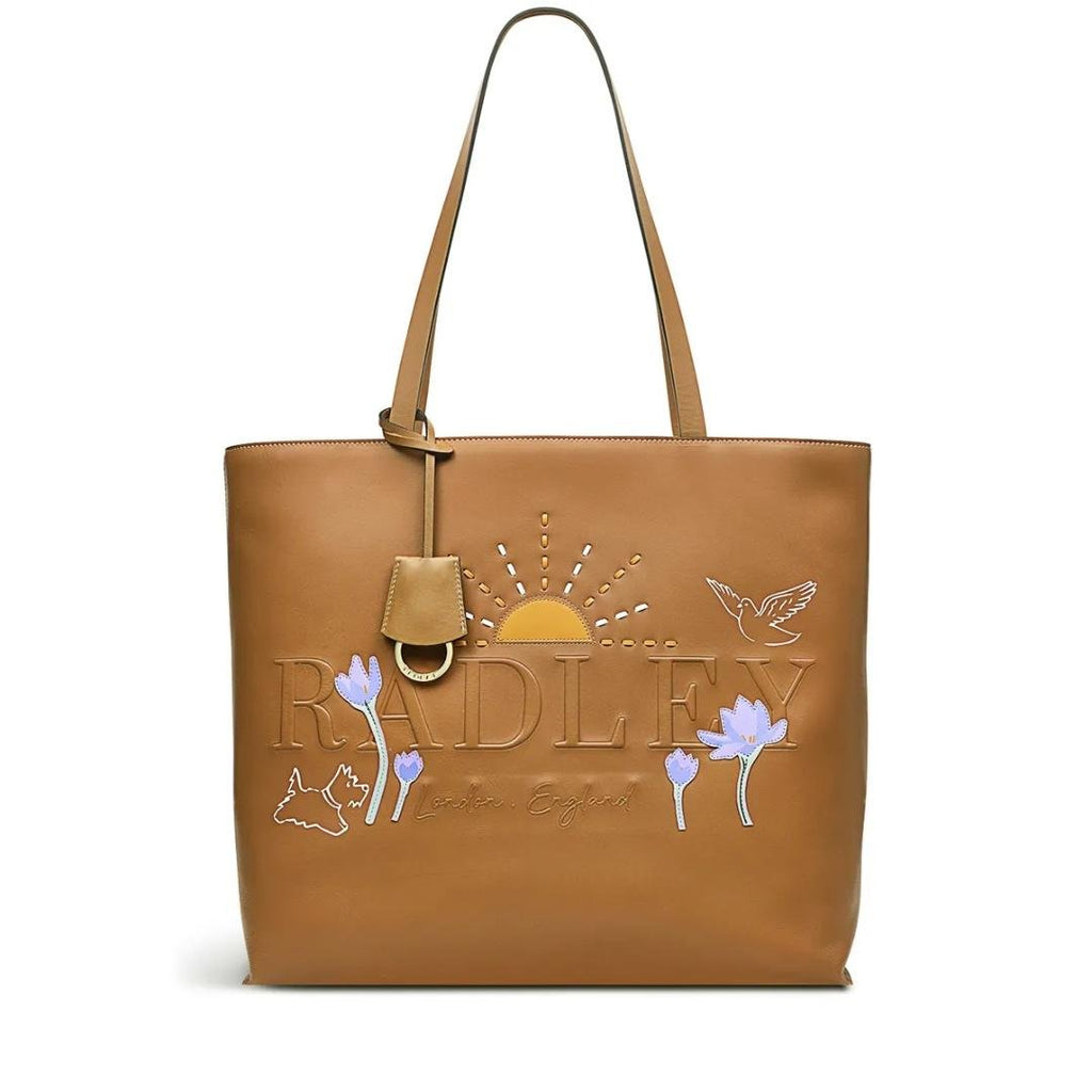 Radley Museum Street Spring Bulbs Medium Ziptop Tote Bag - Butterscotch - Beales department store