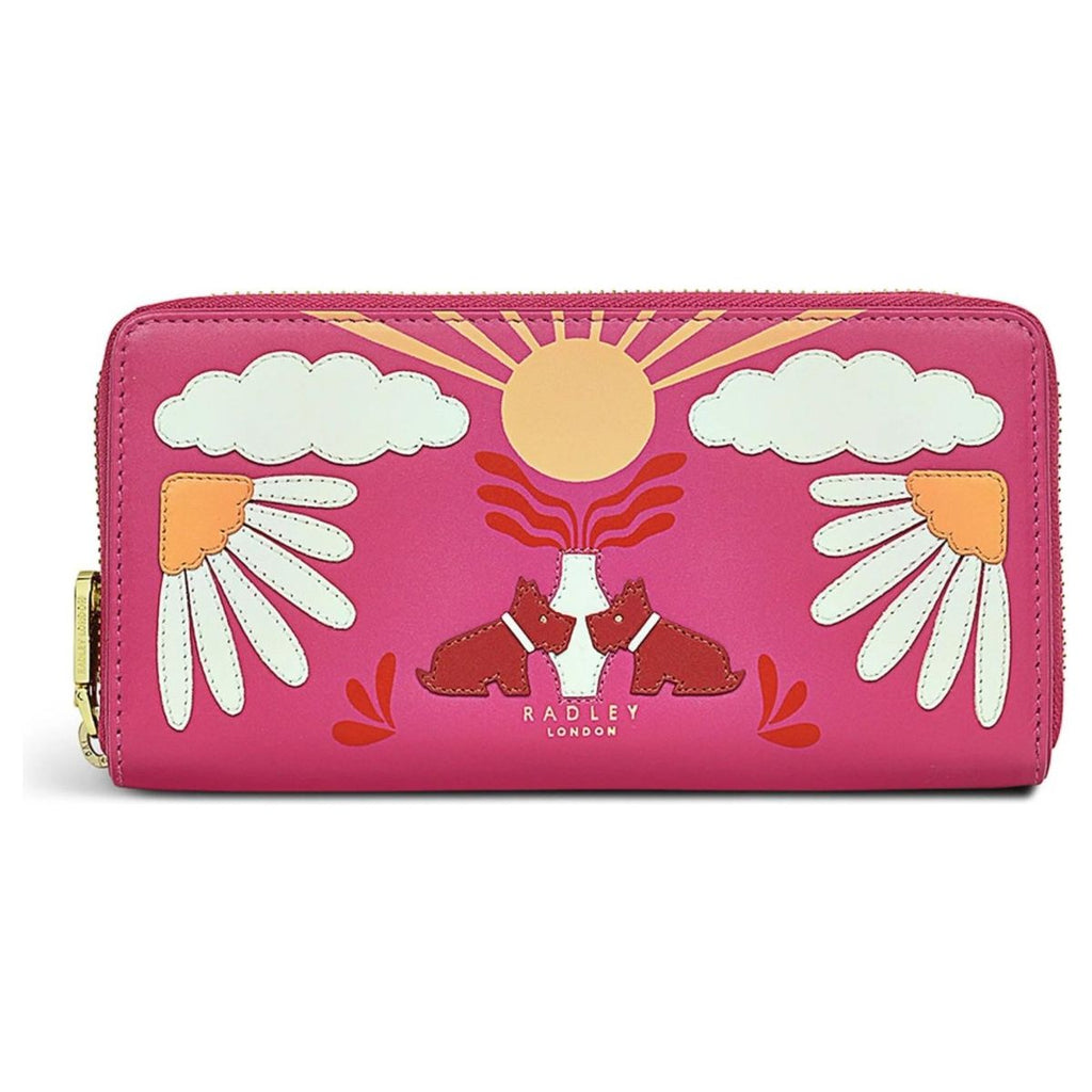 Radley Rising Sun Large Zip Around Matinee Purse - Coulis - Beales department store