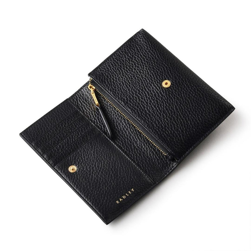 Radley Robin Medium Flapover Purse - Black - Beales department store