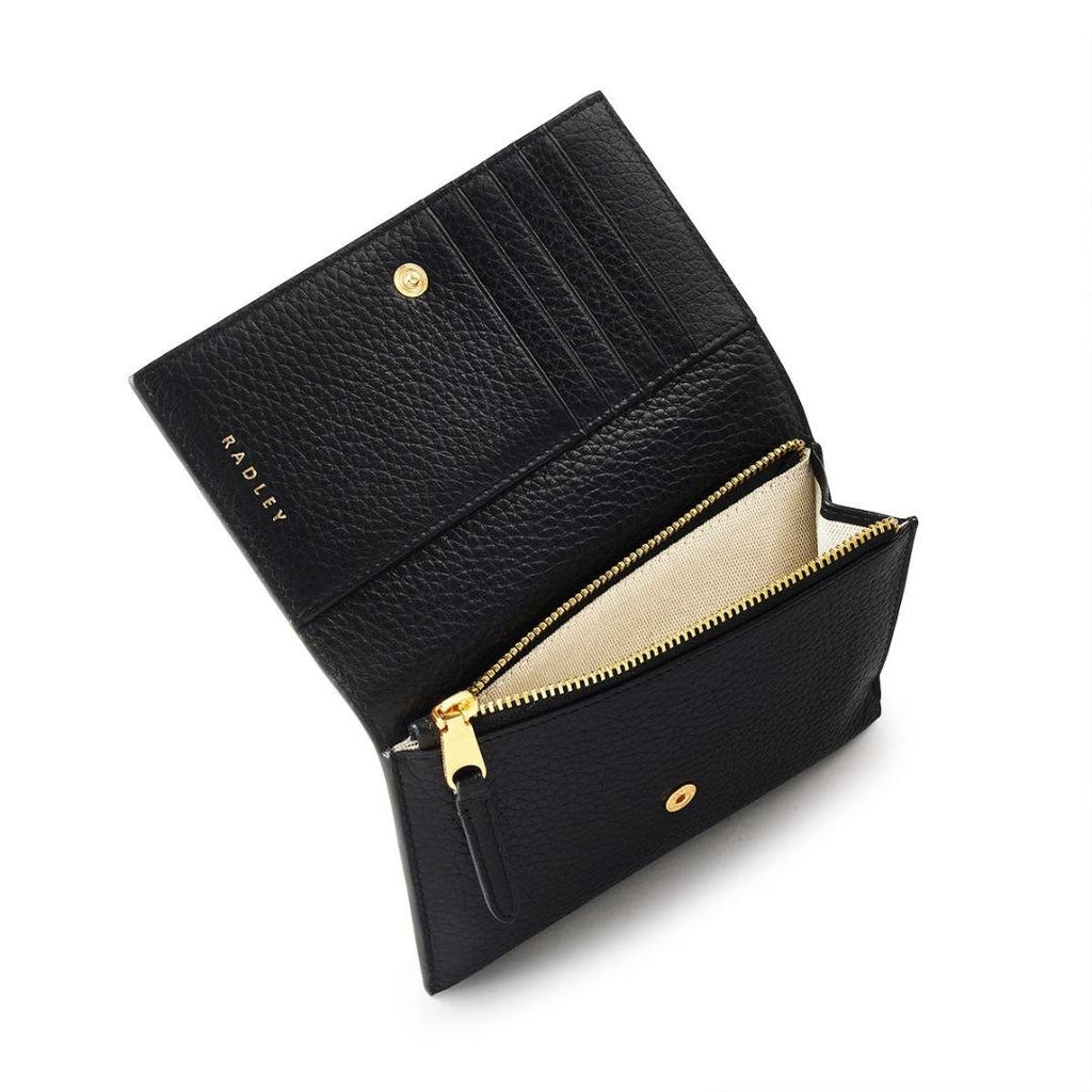 Radley Robin Medium Flapover Purse - Black - Beales department store