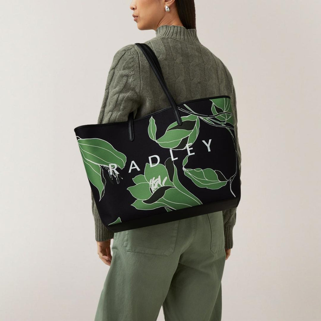 Radley Southwell Gardens Floral Large Open Top Tote Bag - Black - Beales department store