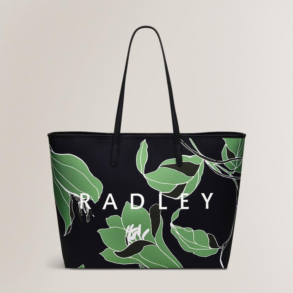 Radley Southwell Gardens Floral Large Open Top Tote Bag - Black - Beales department store