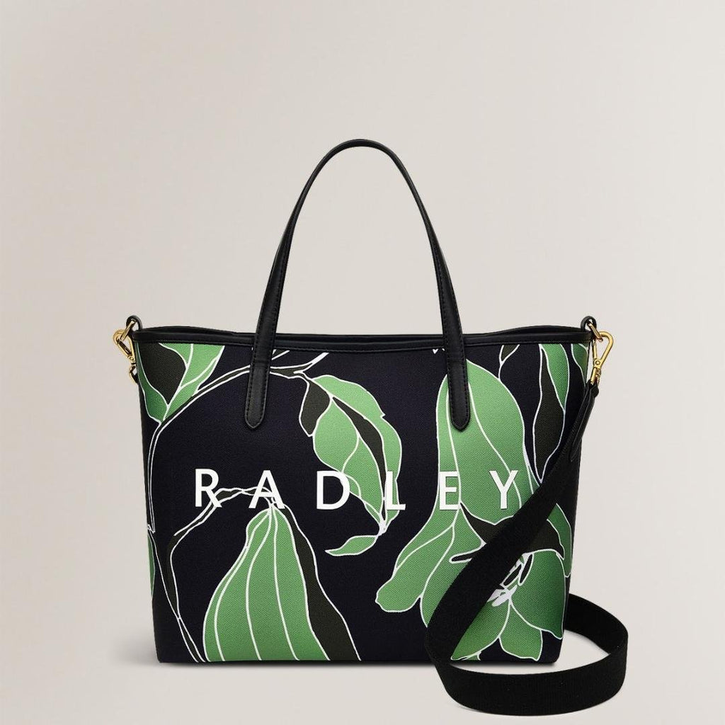 Radley Southwell Gardens Floral Medium Open Top Grab Bag - Black - Beales department store