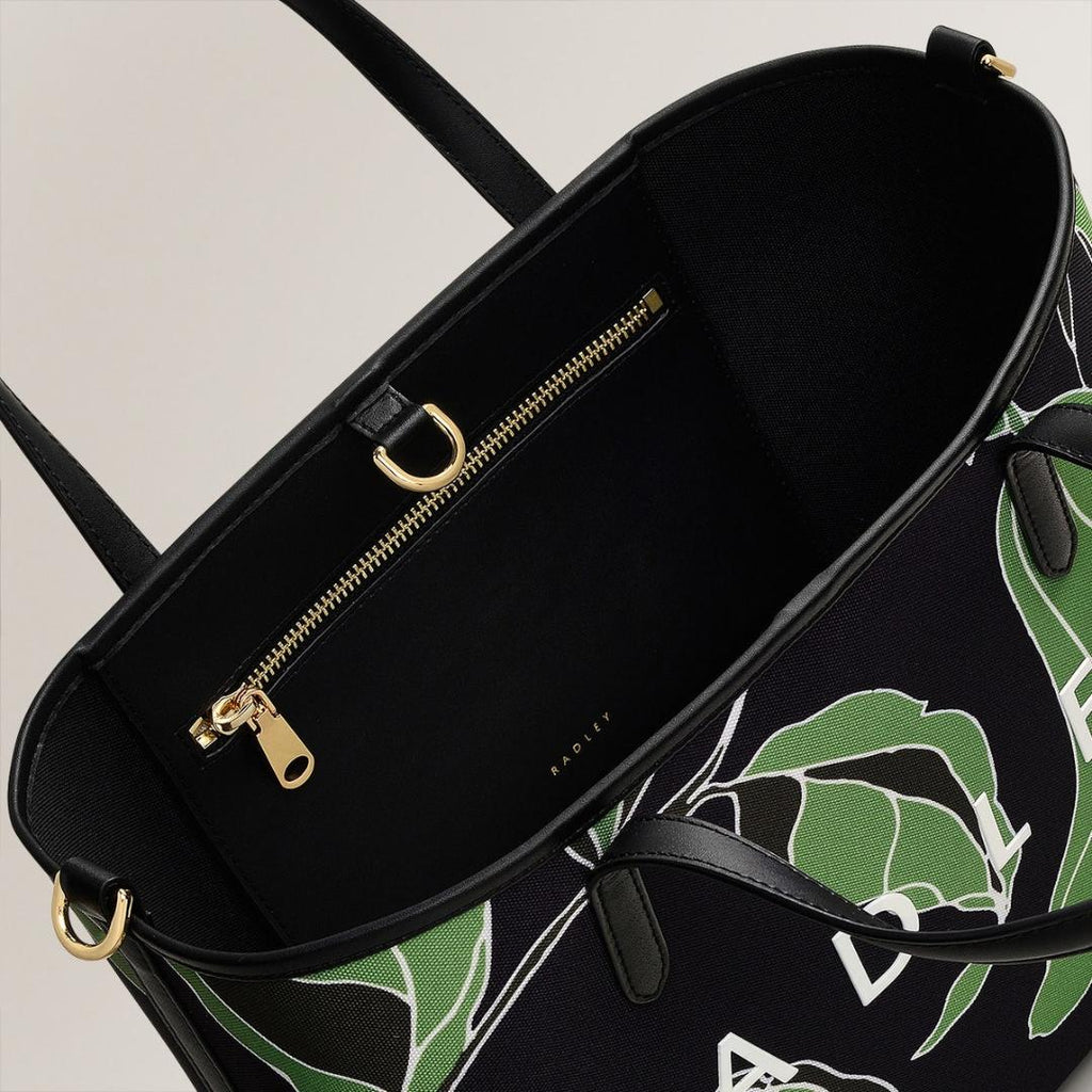 Radley Southwell Gardens Floral Medium Open Top Grab Bag - Black - Beales department store