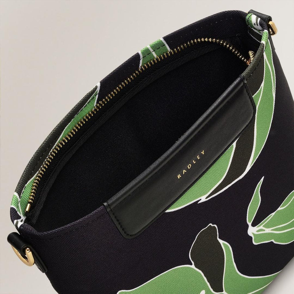 Radley Southwell Gardens Floral Small Ziptop Crossbody Bag - Black - Beales department store