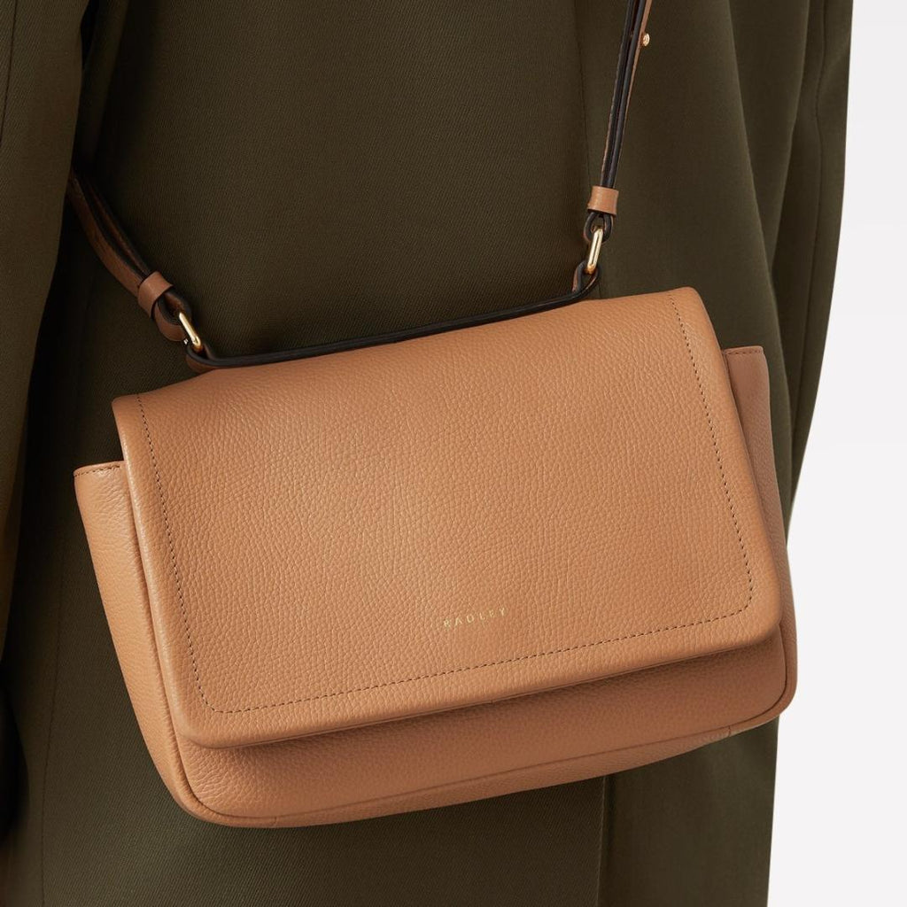 Radley Sycamore Grove Small Flapover Crossbody Bag - Dark Butter - Beales department store