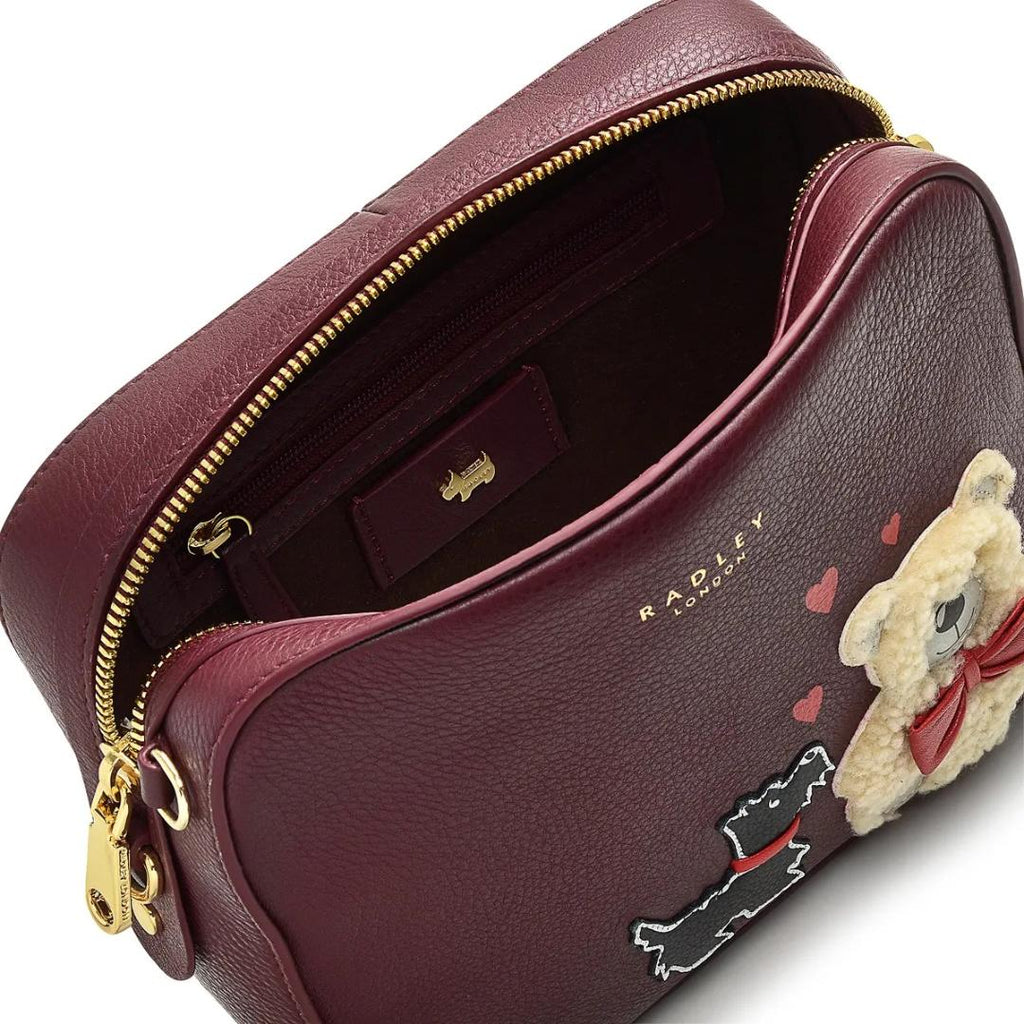 Radley Teddy Medium Ziptop Crossbody Bag - Dark Cherry - Beales department store